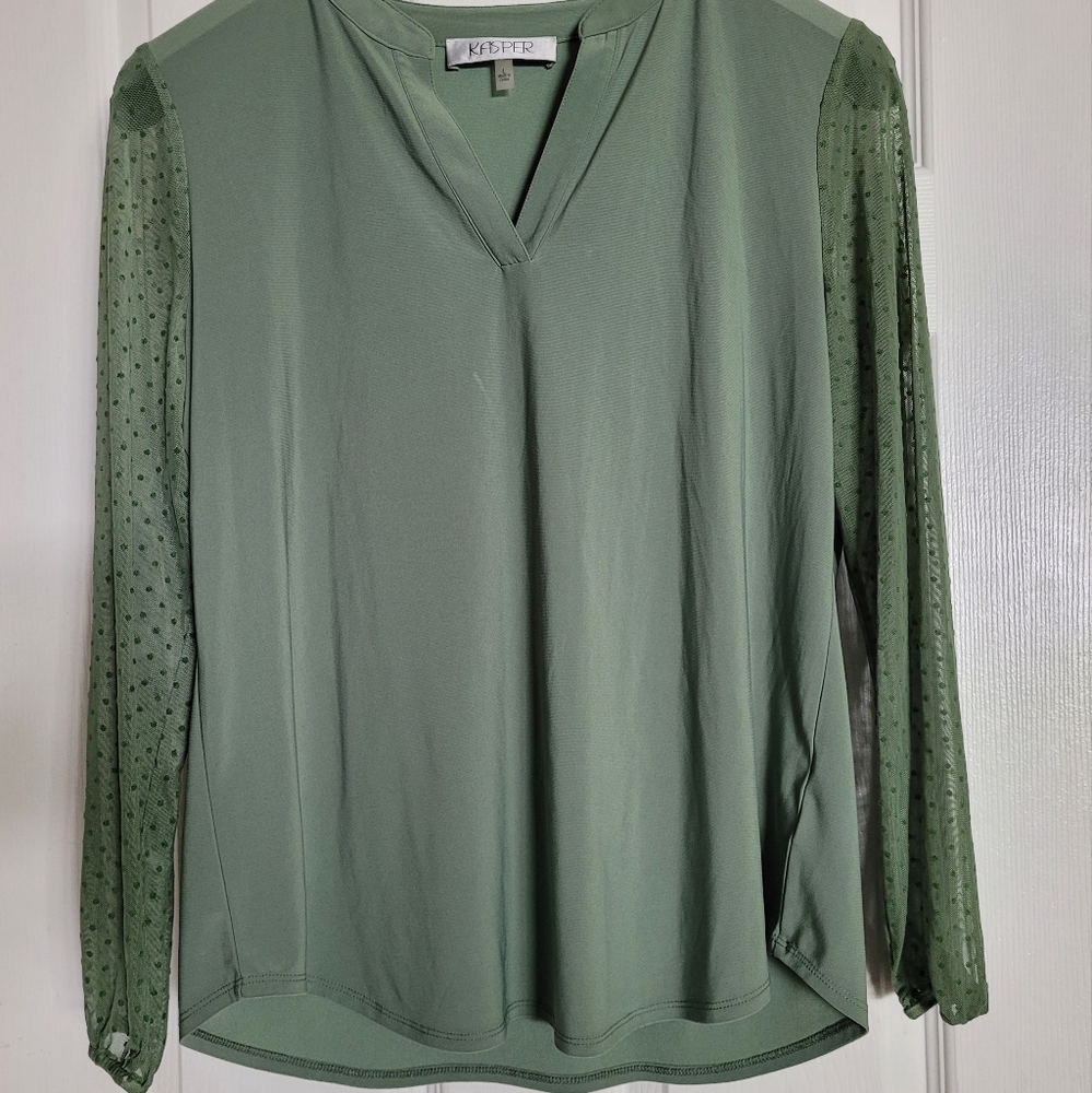 Kasper women green blouse size L